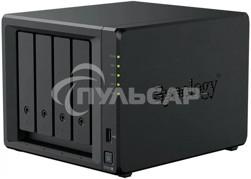 Сетевое хранилище Synology DiskStation DS425+ черный (Intel J4125/2Gb/4(3.5