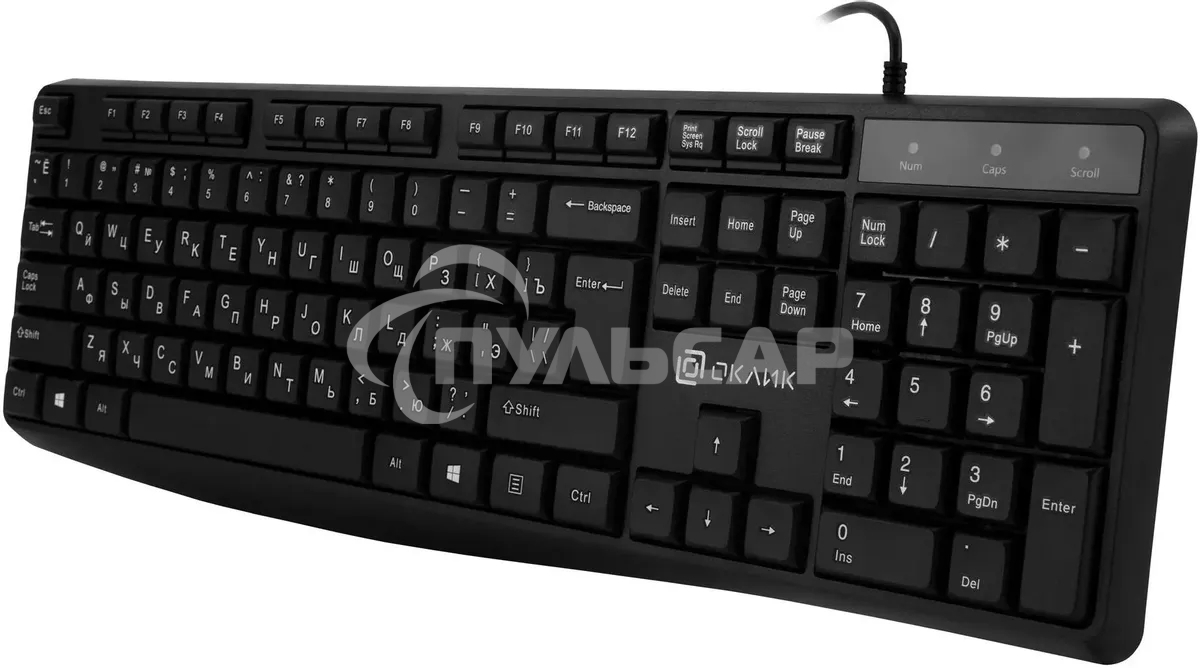 Клавиатура проводная Oklick 145M, USB, черный