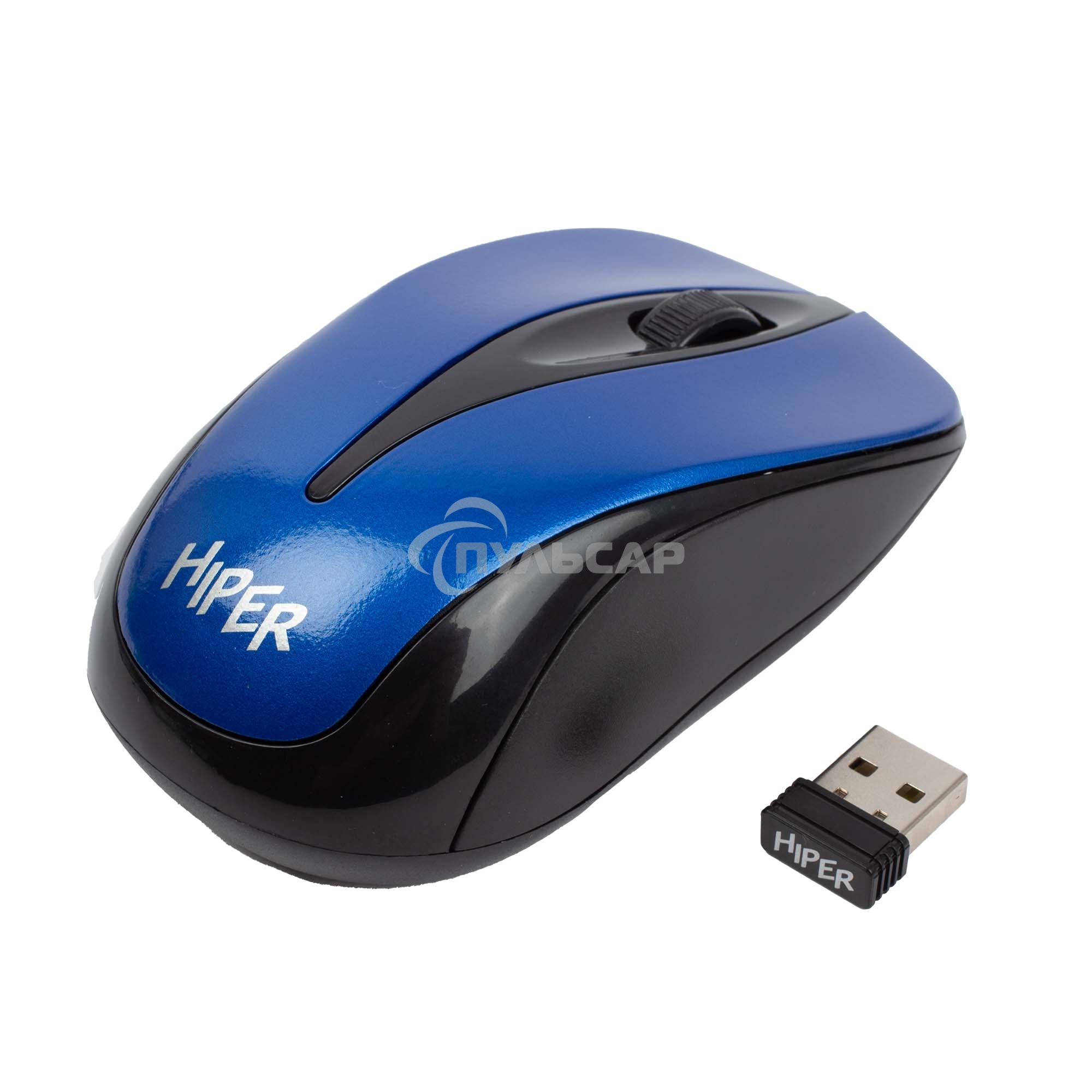 Мышь беспроводная HIPER HOMW-062 синий, 1000 dpi, радиоканал, USB, кнопки - 3