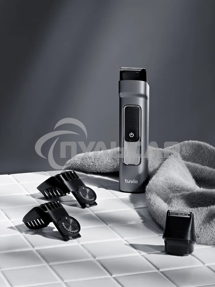 Машинка для стрижки волос, триммер с 7 насадками Tuvio HC-BGA7G, серый