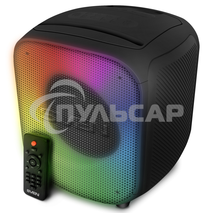 Портативная колонка SVEN PS-555, черный, 65 Вт (RMS), Bluetooth, USB, microSD, пульт