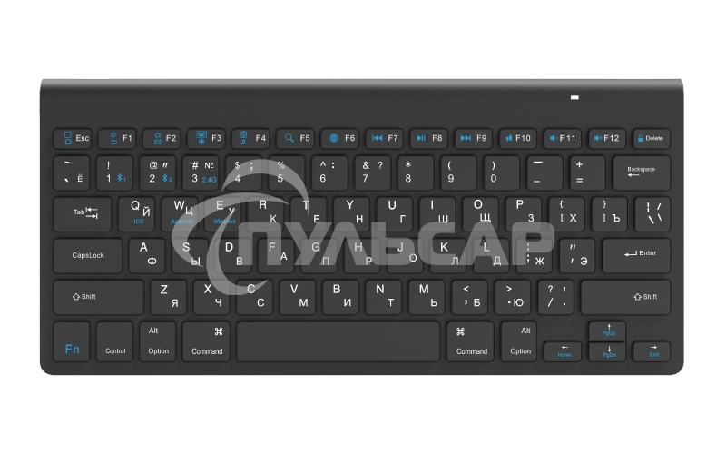 Клавиатура беспроводная OLMIO WK-15 черная, Bluetooth, компактная мультимедийная