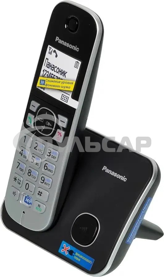 Телефон беспроводной (DECT) Panasonic KX-TG6811RUB черный Беспроводной DECT,40 мелодий,телефонный справочник 120 зап.