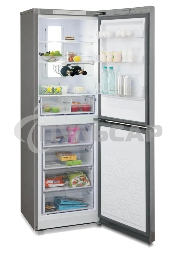 Холодильник Бирюса Б-I940NF нержавеющая сталь двухкамерный 210/130л морозилка снизу, No Frost