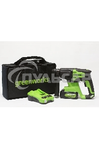 Перфоратор аккумуляторный бесщеточный GreenWorks GD24SDS2 2 ДЖ, 24V, c 1хАКБ 4 Ач и ЗУ в сумке (3803007UB)