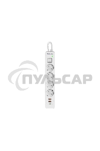 Удлинитель с сетевым фильтром Defender DFS 141, белый, 4розетки, USB+TypeC, 1.5 м.