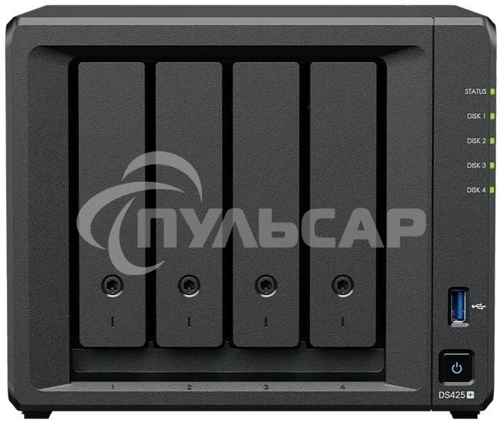 Сетевое хранилище Synology DiskStation DS425+ черный (Intel J4125/2Gb/4(3.5