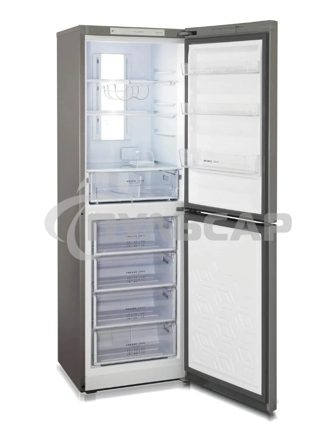 Холодильник Бирюса Б-I940NF нержавеющая сталь двухкамерный 210/130л морозилка снизу, No Frost