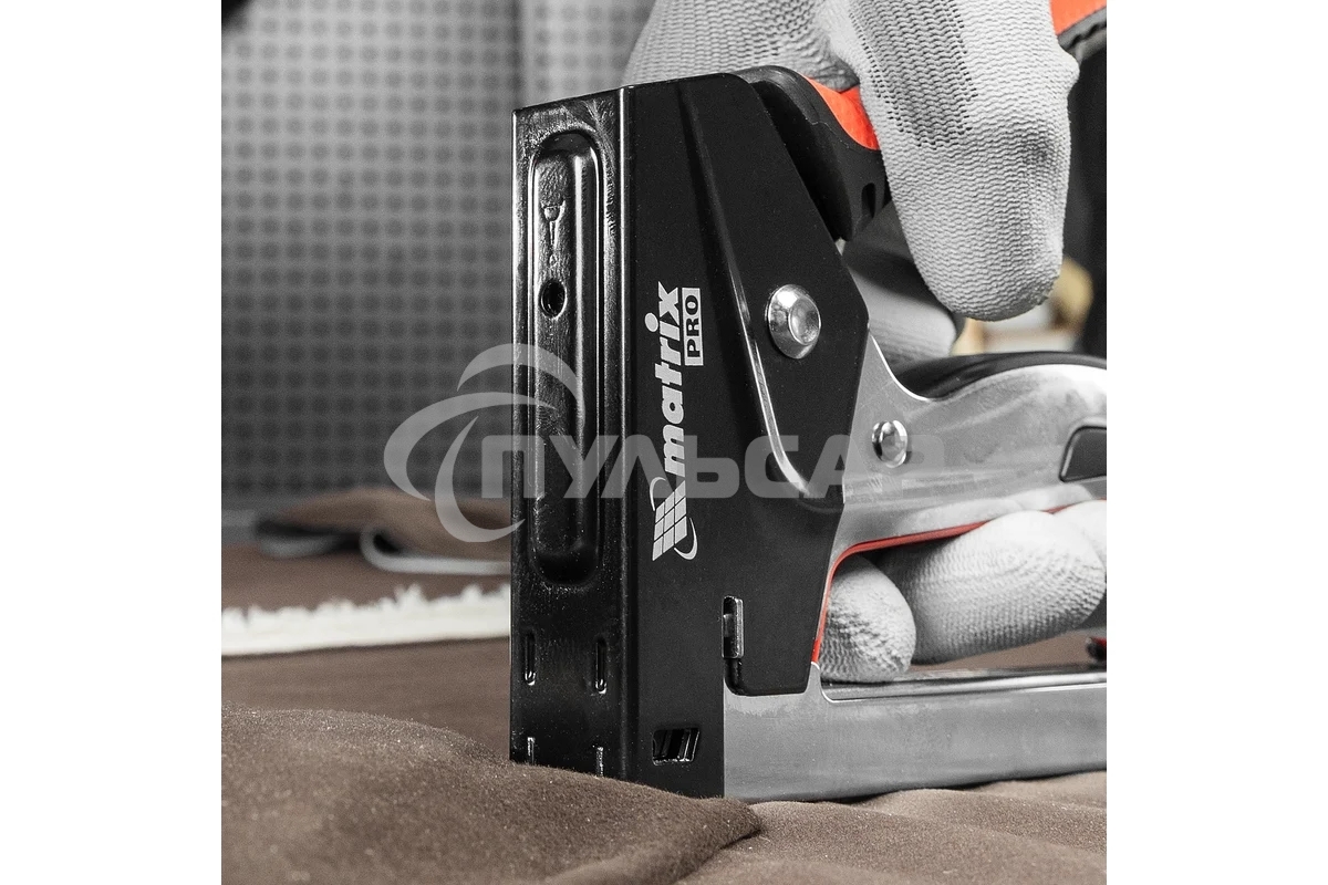 Степлер мебельный Matrix, стальной, быстрая загрузка, тип скобы 53, 6-10 мм, PRO