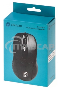 Мышь проводная Oklick 305M черный, 1000 dpi, USB, кнопки - 3