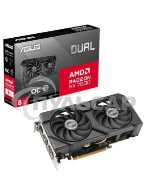 Видеокарта Asus AMD Radeon RX 7600 8Gb PCI-E DUAL-RX7600-O8G-EVO 128bit GDDR6 2280/18000 HDMIx1 DPx3 HDCP Ret