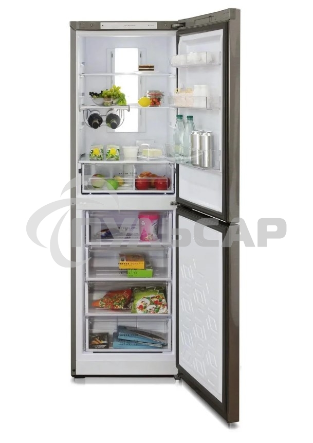 Холодильник Бирюса Б-I940NF нержавеющая сталь двухкамерный 210/130л морозилка снизу, No Frost