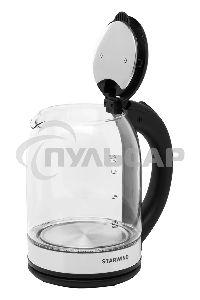 Чайник электрический Starwind SKG2051 1.8л. 1800Вт черный/серебристый (корпус: стекло)
