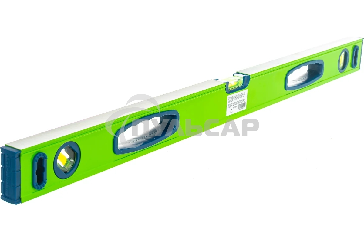 Уровень СИБРТЕХ алюминиевый УСМ-0,5-800, фрезерованный, 3 глазка, магнитный, рукоятки, 800 мм 34116