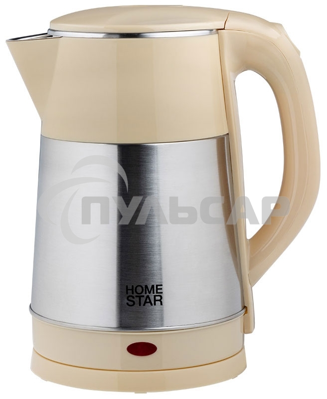 Чайник электрический HOMESTAR HS-1055 2,3 л, 1500 Вт, нержавеющая сталь/бежевый