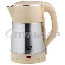 Чайник электрический HOMESTAR HS-1055 2,3 л, 1500 Вт, нержавеющая сталь/бежевый