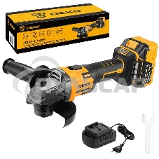 Углошлифовальная машина бесщеточная DEKO DKAG-125, 20В, 1*4.0А·ч