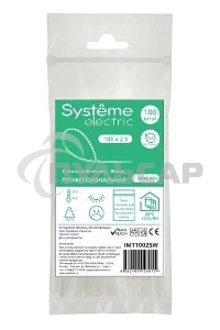 Стяжка кабельная SE IMT10025W 100х2.5 белый (уп.100 шт)
