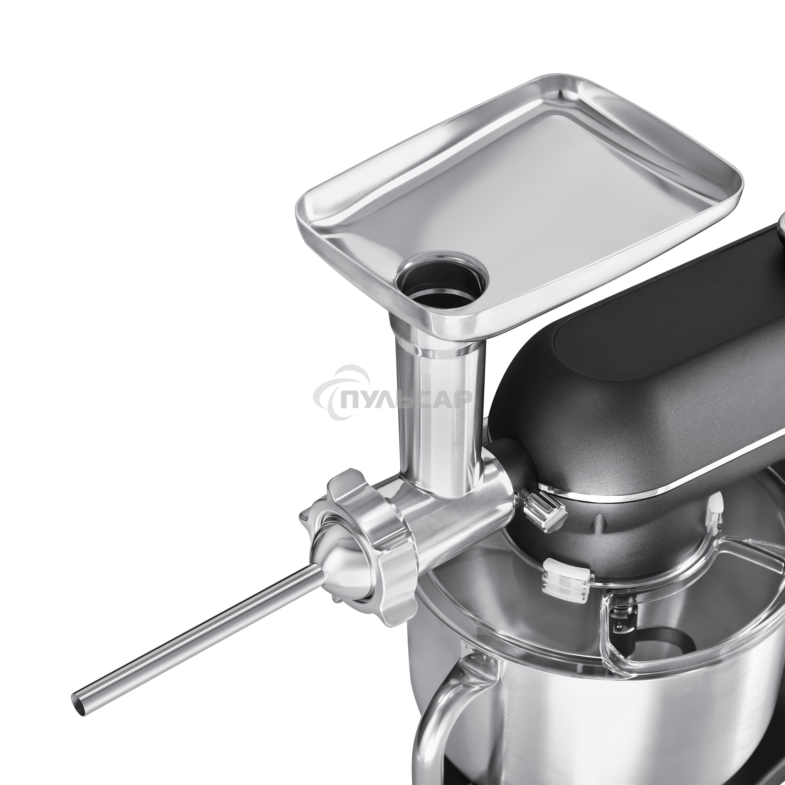 Кухонная машина KORTING KKM 0107 MB N, мощность 1500 Вт, 5 насадок, объем чаши 6.5 л, сенсорный дисплей/механическое управление, планетарное вращение, 11 скоростей, турборежим, импульсный режим, таймер, насадка для смешивания/крюк для теста/веничк/мясоруб