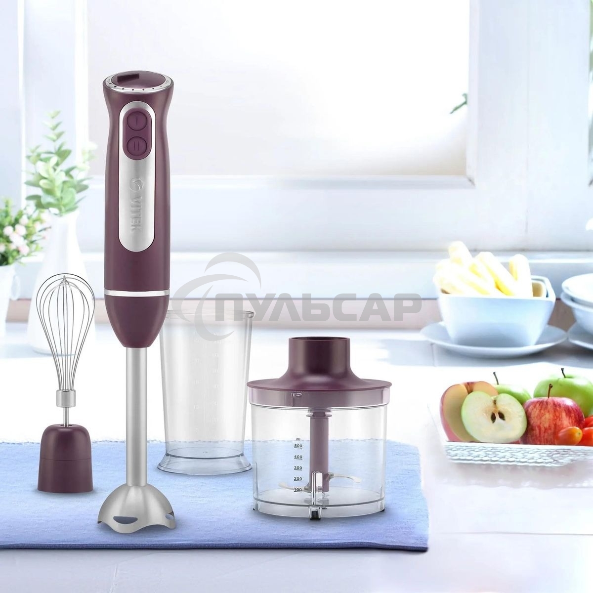 Блендер погружной Vitek VT-8535 бордовый