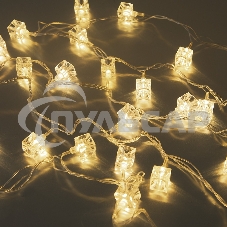 Гирлянда светод. Funray Кубики, SE-CUBE-440WW, 220В, 4м, 40LED, теплый белый, прозр шнур 3м,
