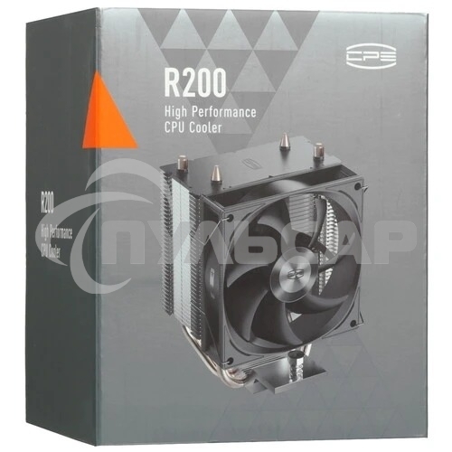 Кулер для процессора PCCooler R200 S115X/1200/1700/AM4/AM5 (TDP 110W, 90мм Non LED Fan, 2 тепловые трубки 6мм, 2200RPM, 28,3dBa)
