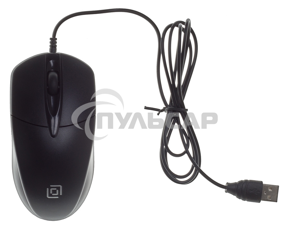 Мышь проводная Oklick 275M черный, 1000 dpi, USB, кнопки - 3