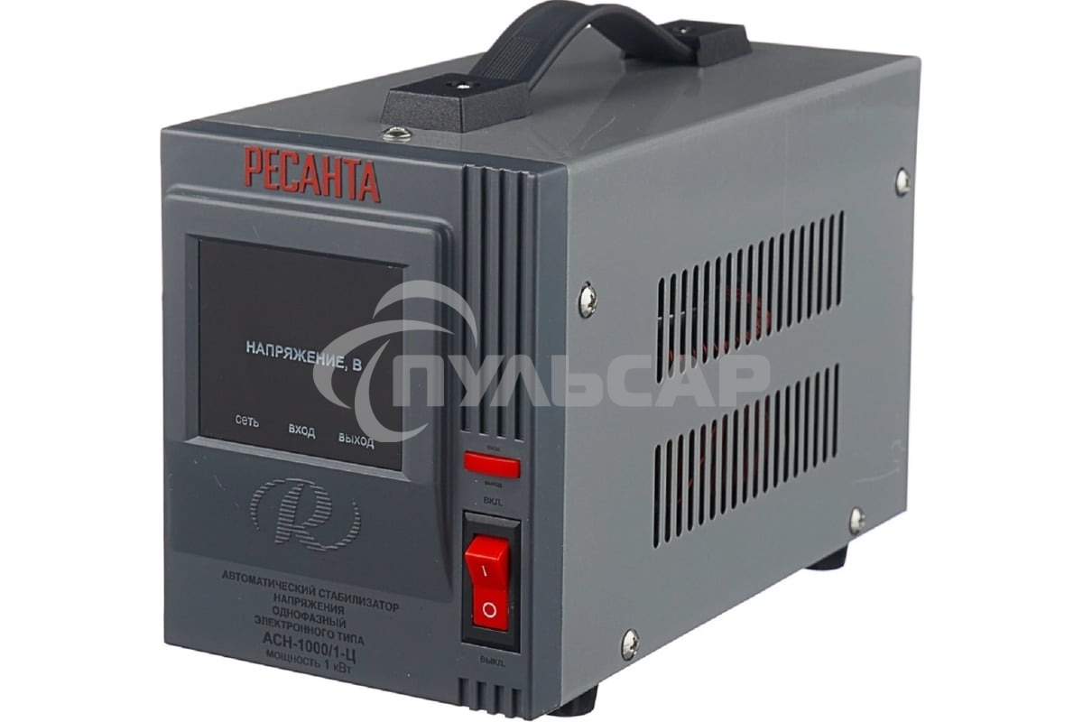 Стабилизатор напряжения Ресанта АСН-1 000/1-Ц 63/6/2 220В±8%, Габариты 237х140х170, Вес 4 кг