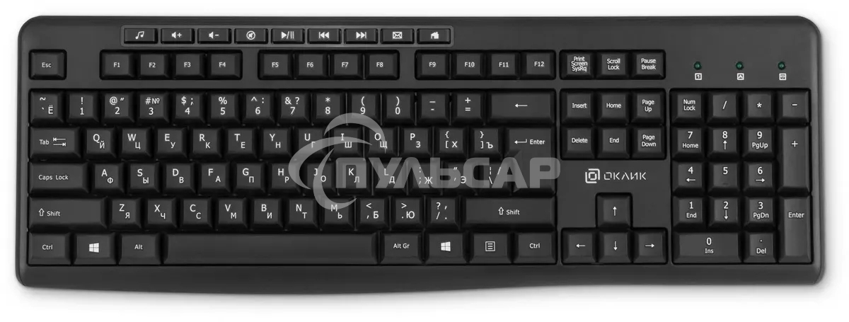 Клавиатура беспроводная Oklick K225W (1875232) USB, Радиоканал, черный