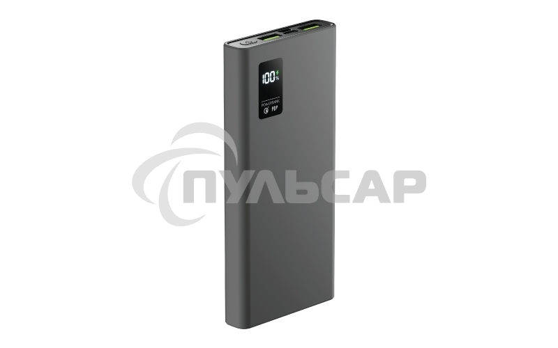 Внешний аккумулятор OLMIO QR-10, 10000mAh, 22.5W, QuickCharge3.0/PowerDelivery, LCD, серый