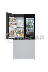 Холодильник LG GR-A24FQAKM серый трехкамерный 382/145л морозилка снизу, No Frost, Side by Side