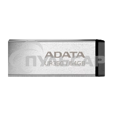 Флешка USB ADATA UR350 (UR350-64G-RSR/BK), 64 Gb, USB 3.2, R/W 100/15, серебристый/черный