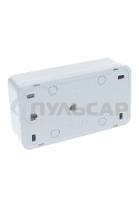 Блок ОП Олимп 2-кл. вык. с подсветкой + роз. с заземл. горизонт. бел. UNIVersal О0037