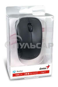 Мышь беспроводная Genius NX-7000 черный, 1200 dpi, радиоканал, USB, кнопки - 3