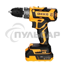 Дрель-шуруповерт Deko GCD20DU PRO, Аккумуляторная, 20В, 2 АКБ, Кейс + набор 63 инструмента для дома