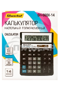 Калькулятор настольный Silwerhof SH-888X-14 черный 14-разр.