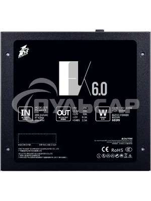 Блок питания 1STPLAYER FK PS-600FK, 600Вт, 120мм, черный