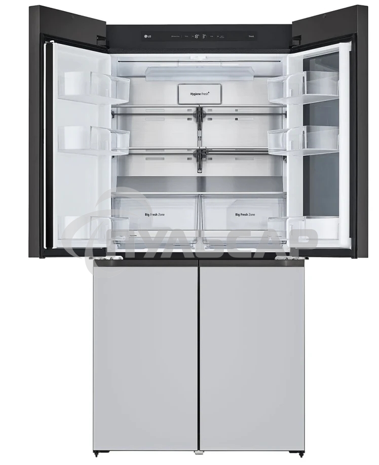 Холодильник LG GR-A24FQAKM серый трехкамерный 382/145л морозилка снизу, No Frost, Side by Side