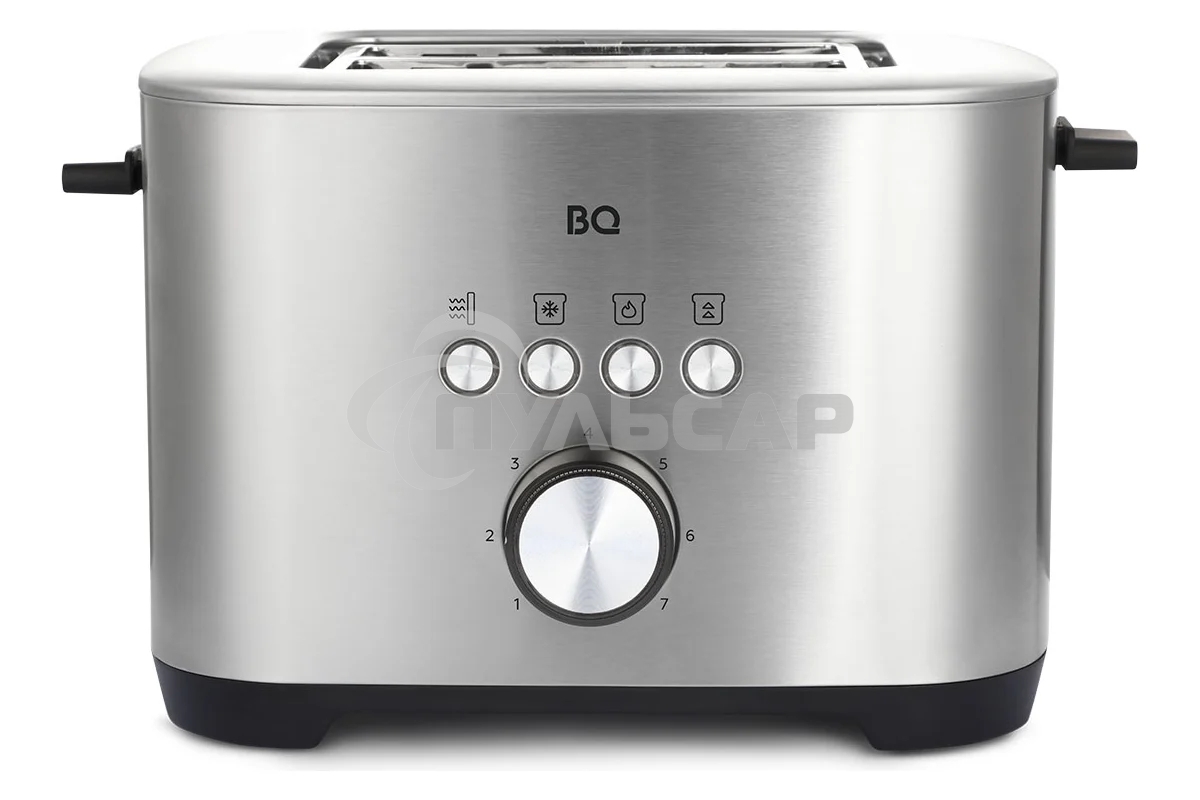 Тостер BQ T1010 Steel-Black, Мощность 800 Вт, 7 степеней поджаривания