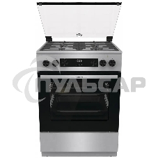 Плита комбинированная Gorenje GKS6C72XF серебристый, конфорок 4 газовых, духовка 71 л, 60 см x 85 см x 60 см