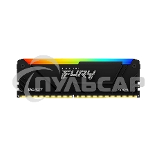 Оперативная память Kingston Fury Beast, DDR4, 8Gb (1x8Gb), 3600MHz, CL17, DIMM, с радиатором, RGB, черный