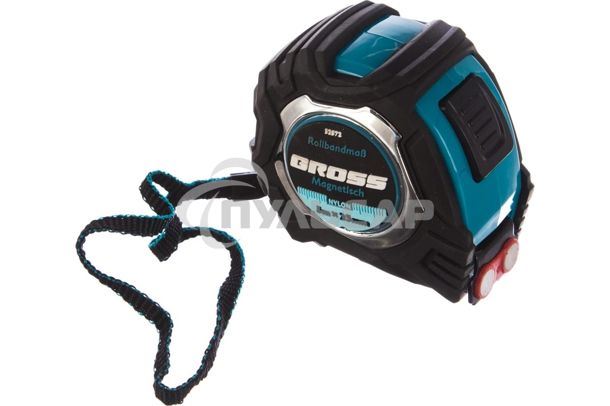 Рулетка Magnetisch, 5 м х 25 мм обрезиненный корпус,автоматическая фиксация GROSS 32572