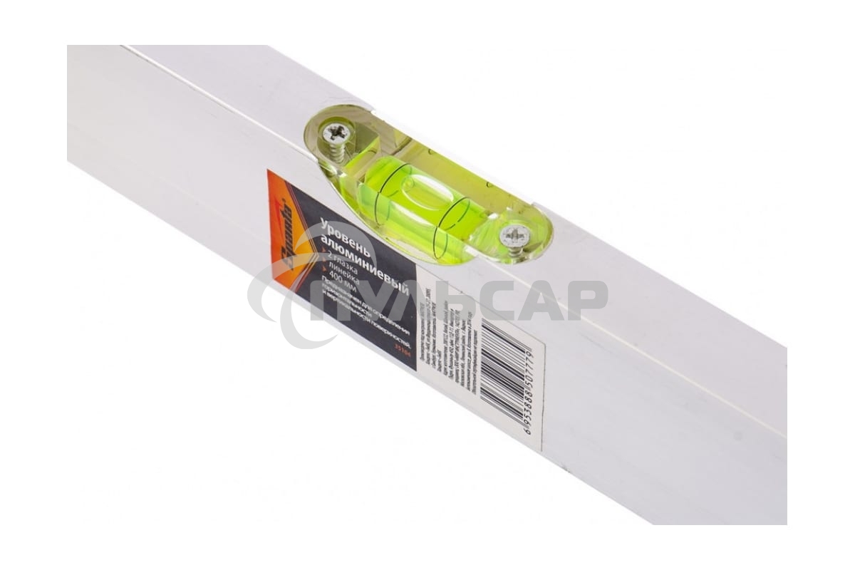 Уровень алюминиевый, 400 мм, 2 глазка, линейка Sparta