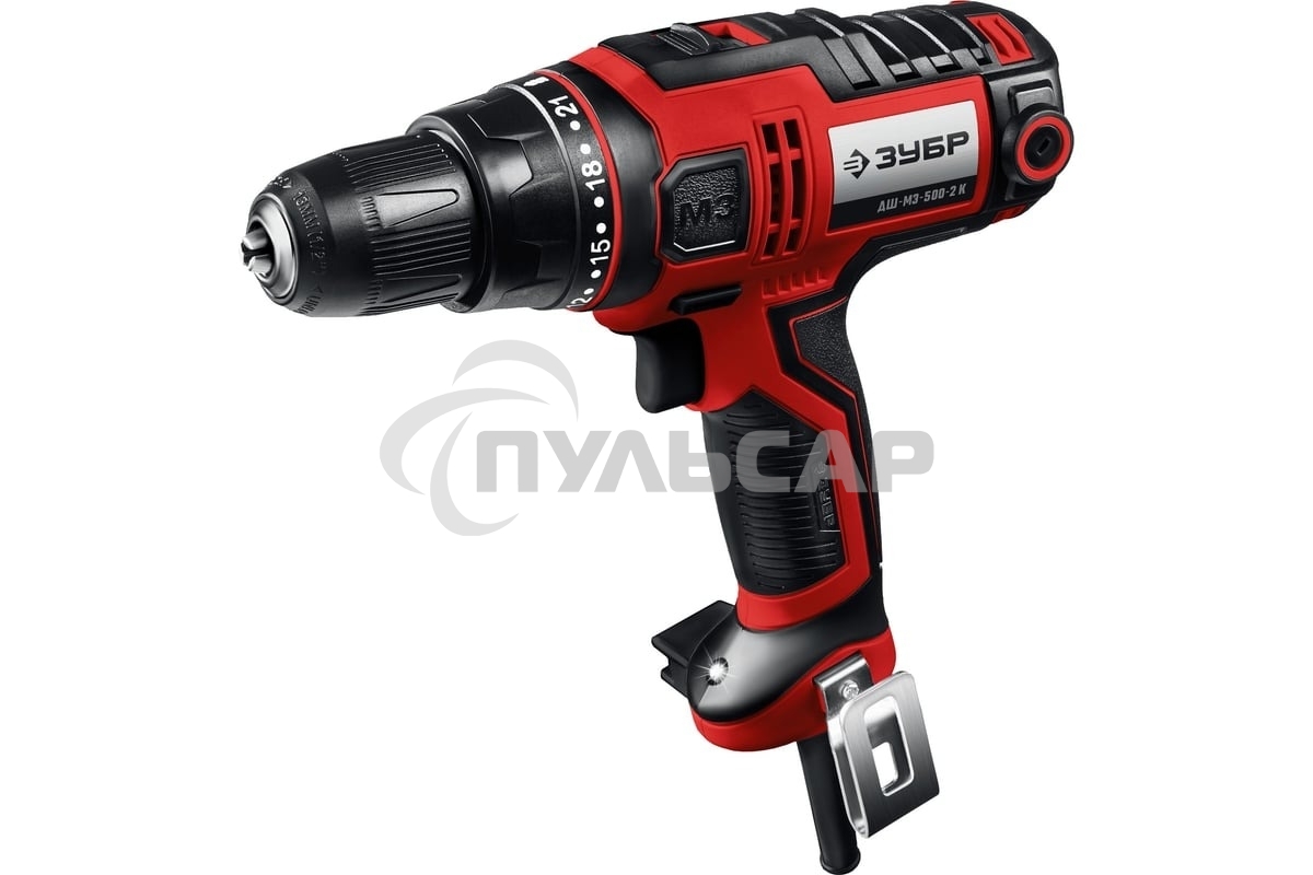 Дрель-шуруповерт ЗУБР ДШ-М3-500-2 К, Сетевая, 500 Вт, Кейс