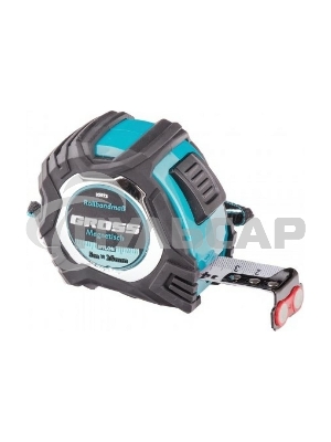 Рулетка Magnetisch, 5 м х 25 мм обрезиненный корпус,автоматическая фиксация GROSS 32572