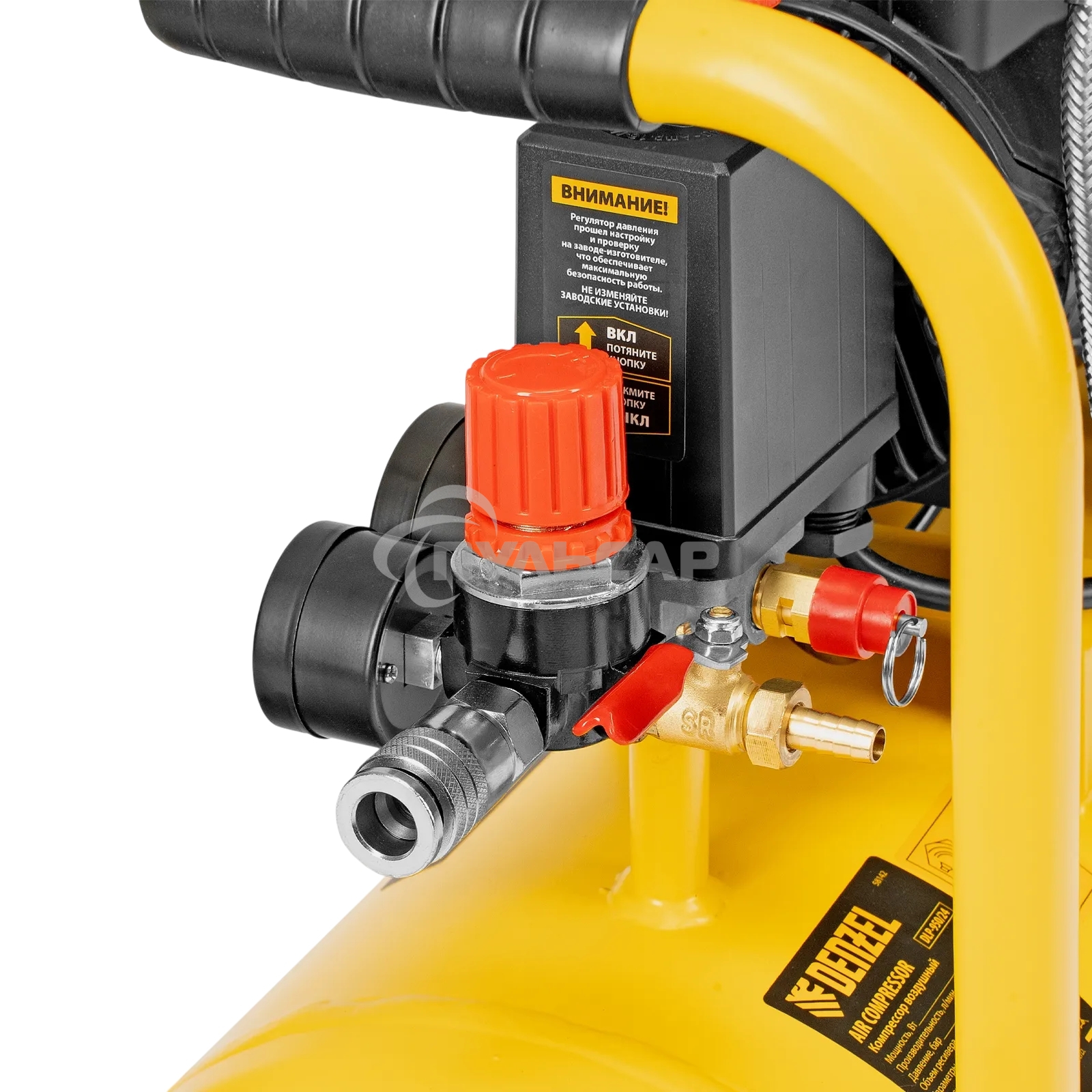 Компрессор безмасл. малошумный Denzel DLP-950/24, 950 Вт, 24 л, 2850 об/мин, 170 л/мин