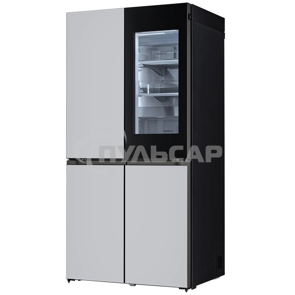 Холодильник LG GR-A24FQAKM серый трехкамерный 382/145л морозилка снизу, No Frost, Side by Side