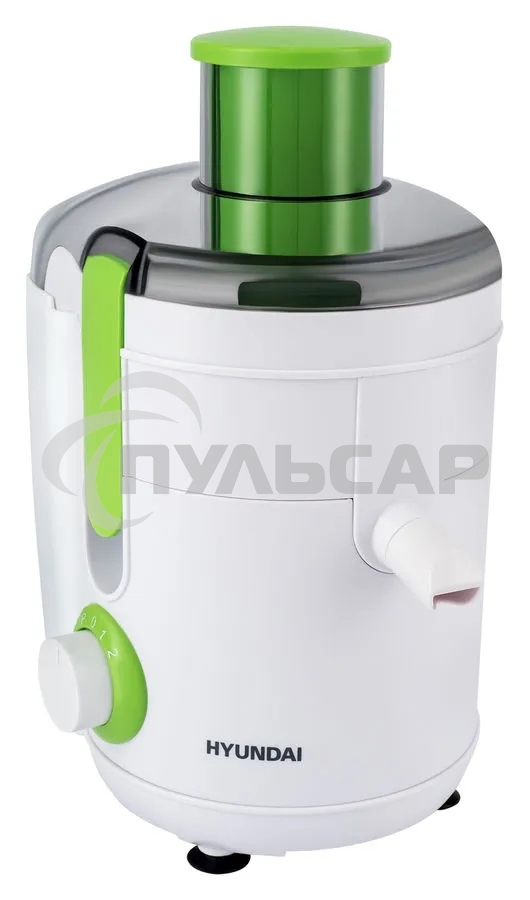 Соковыжималка центробежная Hyundai HY-JE1615 500Вт рез.сок.:400мл. белый/зеленый