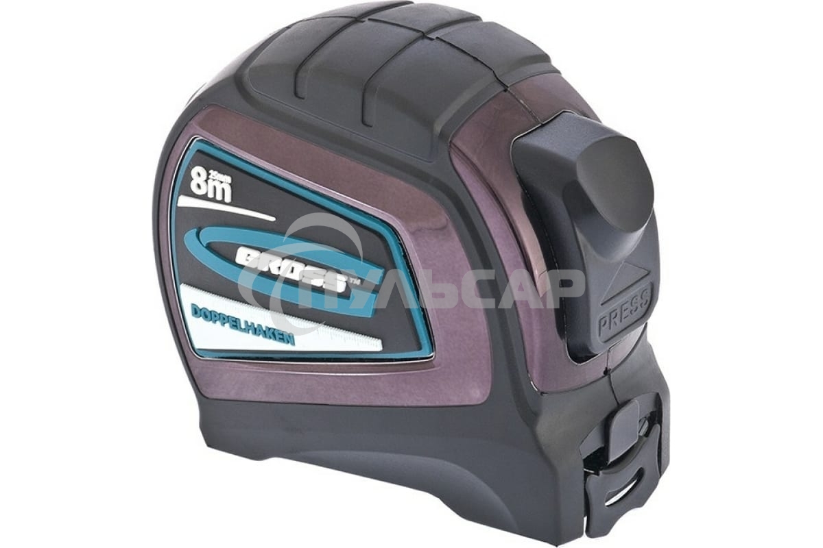 Рулетка Doppelhaken 8мx25мм, двухсторонний зацеп, нейлон, двуст.шкала GROSS 31125