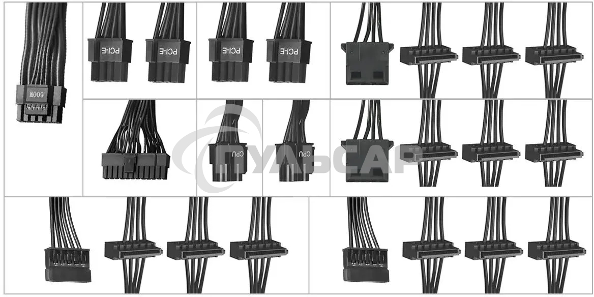 Блок питания Bloody BD-PS1250P, 1250 Вт, 80 PLUS Platinum, 140мм, модульный, черный